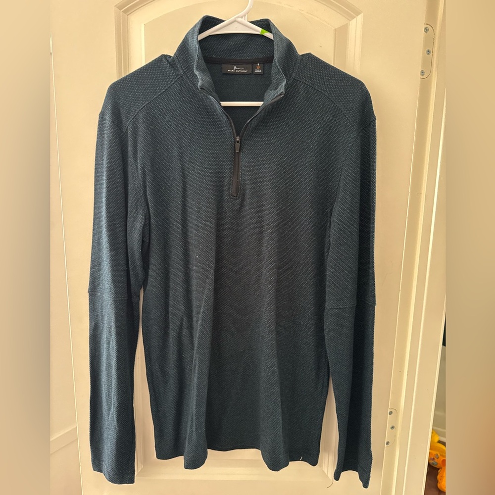 Marc Anthony Dark Blue Zip-Up Sweater